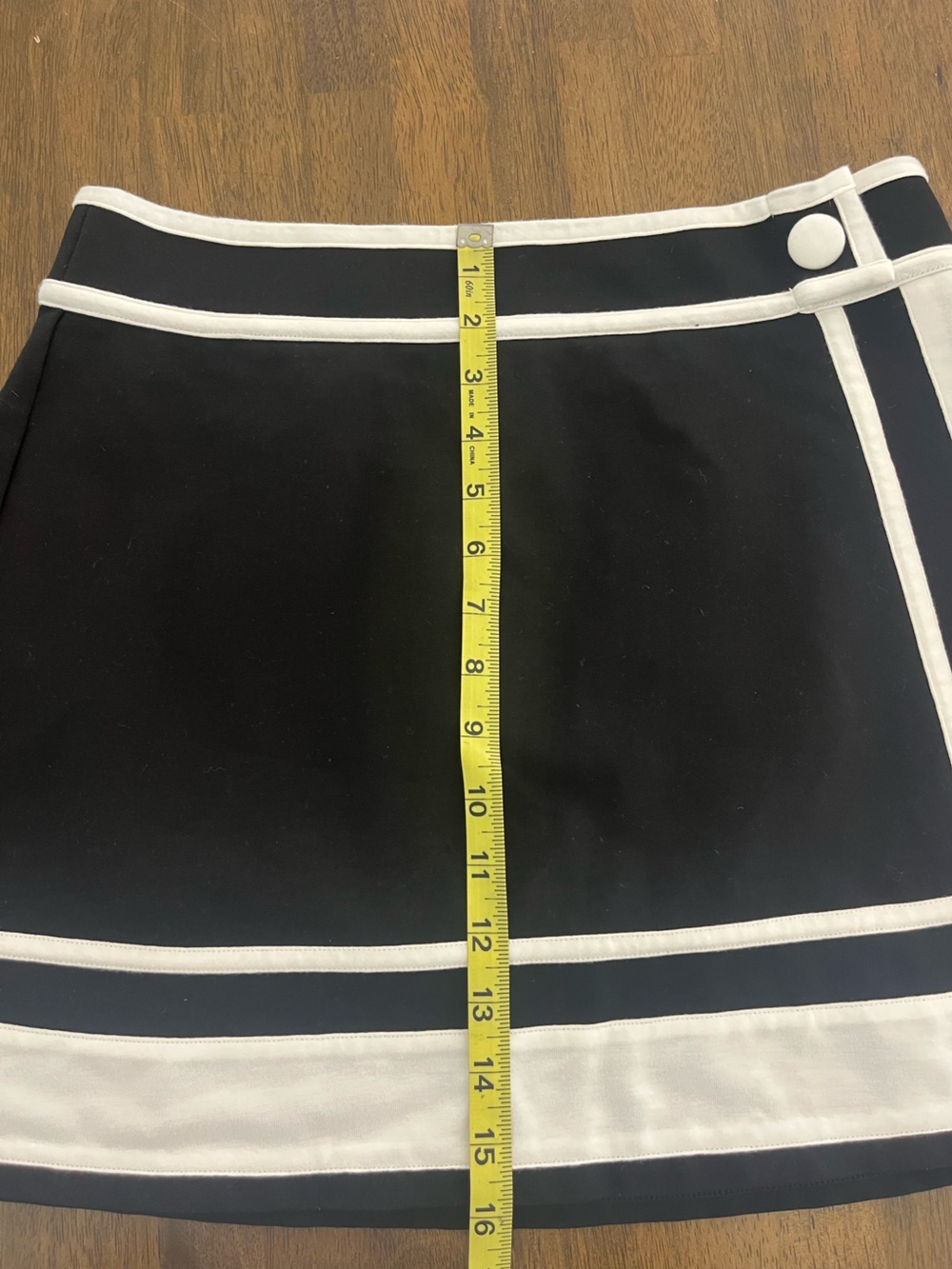 Anthropologie Mauve Sporty Colorblock Mini Skirt Black with White Trim Sz Medium - Picture 13 of 13